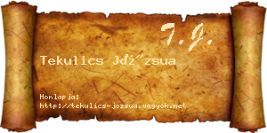 Tekulics Józsua névjegykártya